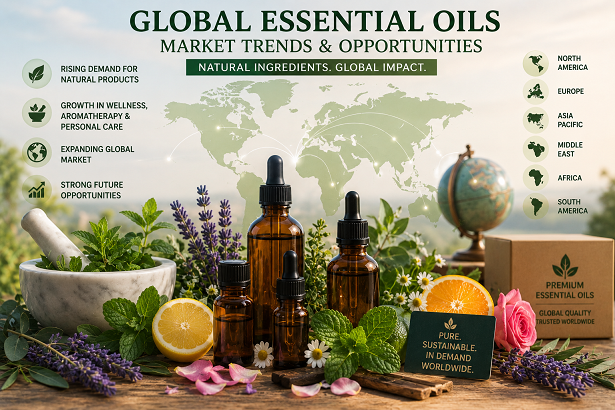 Global essential oils market trends with botanical ingredients and worldwide demand