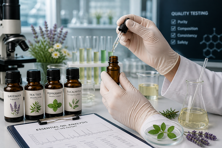 Blot paper test for checking essential oil purity